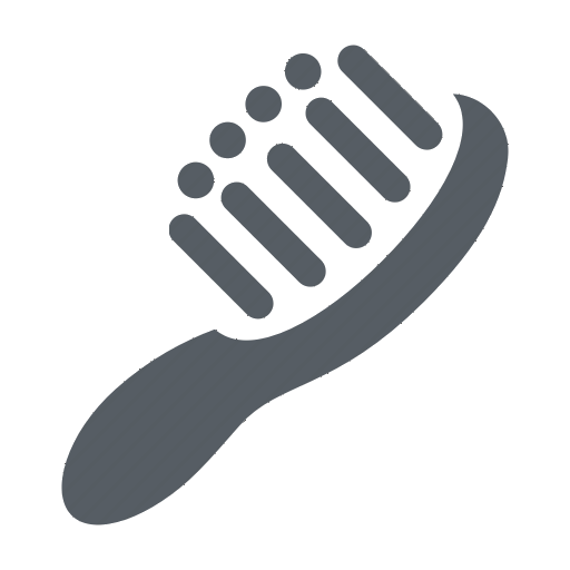 hairbrush image on the left of the service title